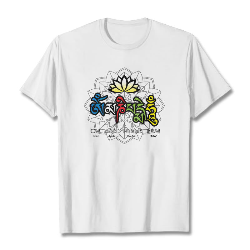 Om Mani Padme Hum Lotus Tee T-shirt - Image 8