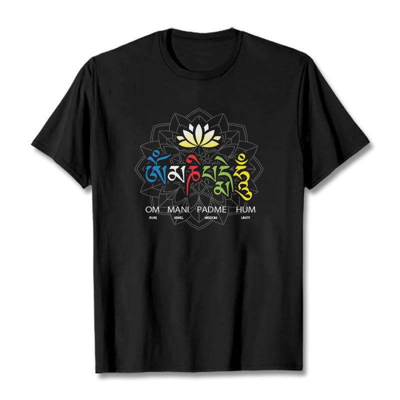Om Mani Padme Hum Lotus Tee T-shirt