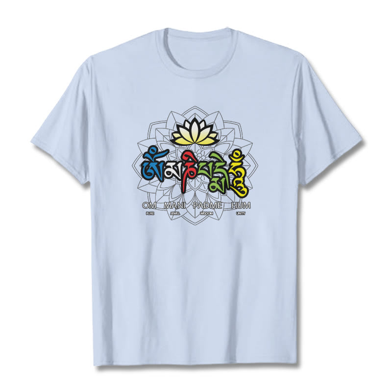 Om Mani Padme Hum Lotus Tee T-shirt - Image 11