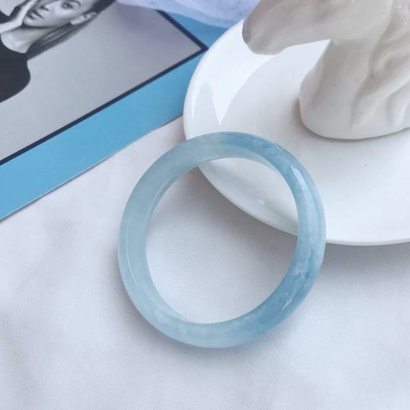 Natural Aquamarine Blessing Bangle Bracelet