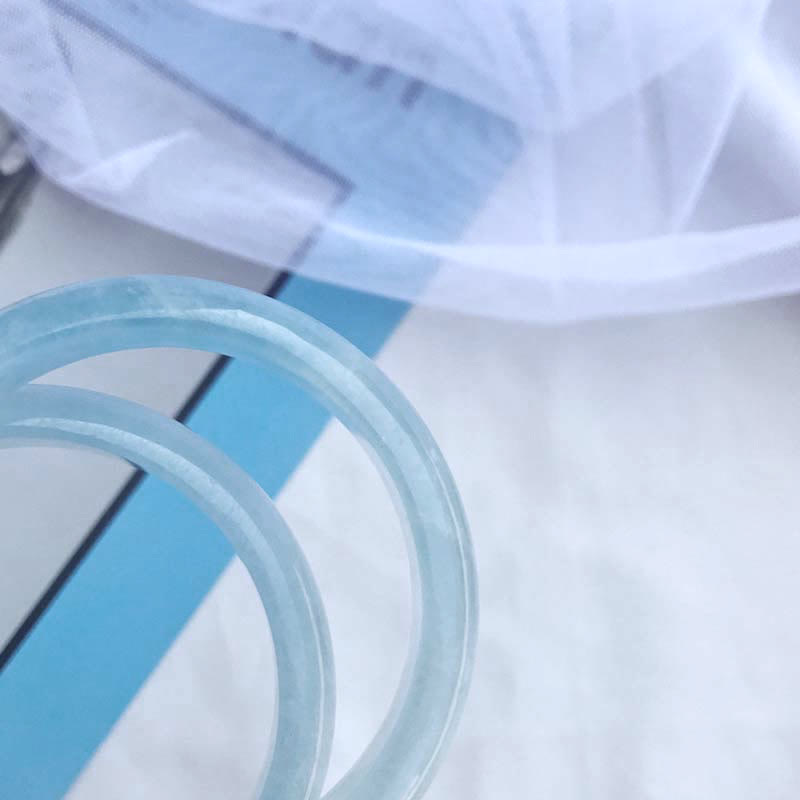 Natural Aquamarine Blessing Bangle Bracelet - Image 8