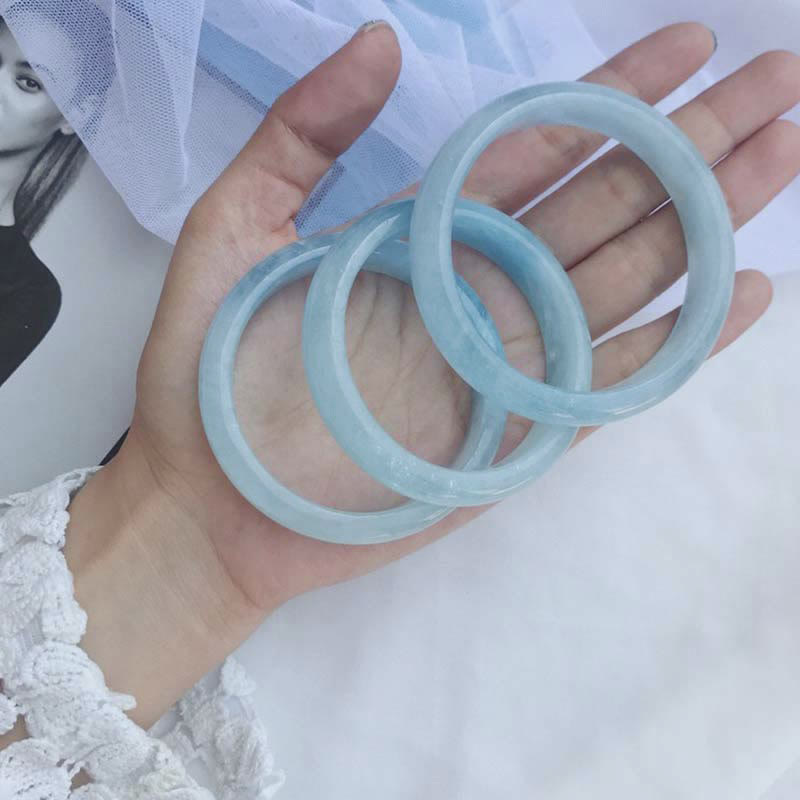 Natural Aquamarine Blessing Bangle Bracelet - Image 10