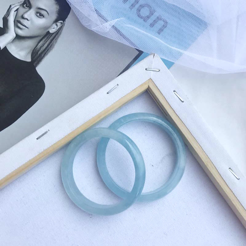 Natural Aquamarine Blessing Bangle Bracelet - Image 9