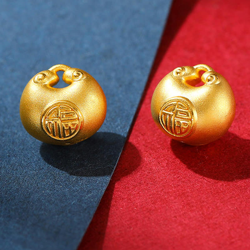 999 Gold Fu Character Wish Lock Pattern Luck Rope Necklace Pendant - Image 12