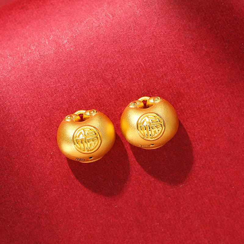 999 Gold Fu Character Wish Lock Pattern Luck Rope Necklace Pendant - Image 15