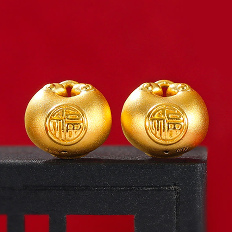 999 Gold Fu Character Wish Lock Pattern Luck Rope Necklace Pendant - Image 16