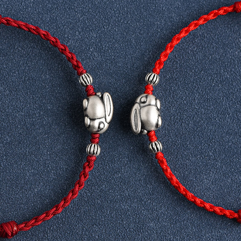 Handmade 999 Sterling Silver Rabbit Luck Rope Bracelet Anklet - Image 22