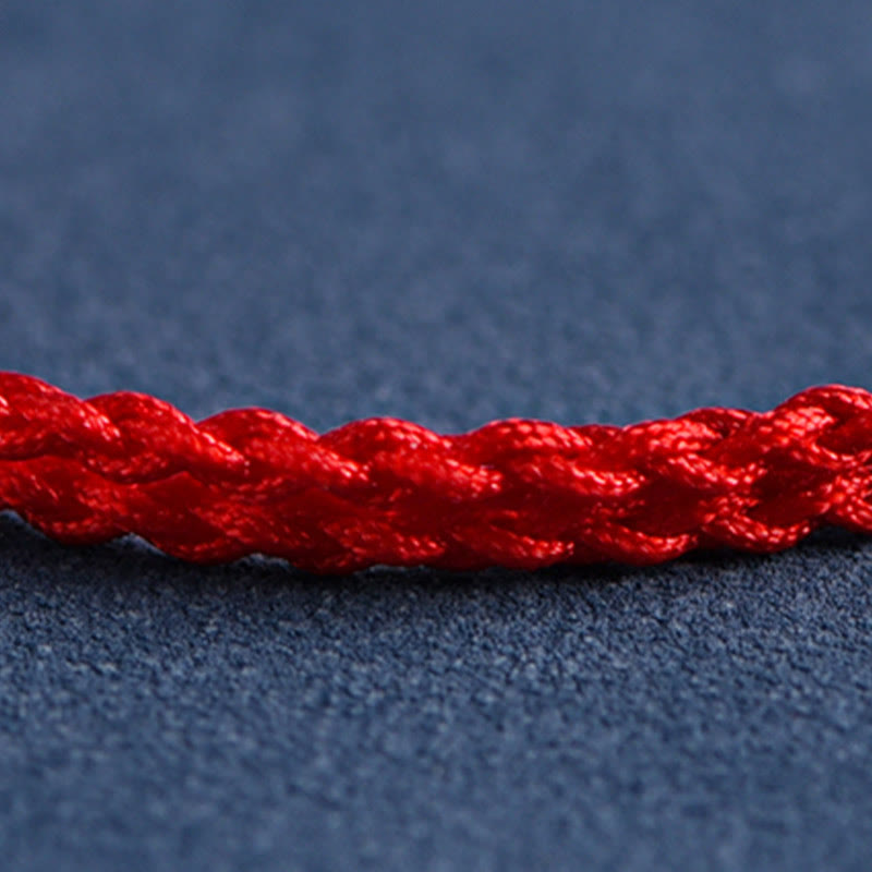 Handmade 999 Sterling Silver Fu Character Wish Ruyi Handle Fortune Rope Bracelet Anklet - Image 15