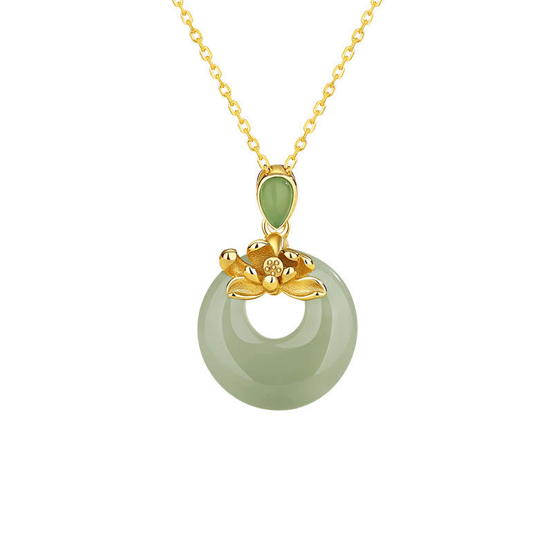 Jade Lotus Abundance String Necklace Pendant - Image 6