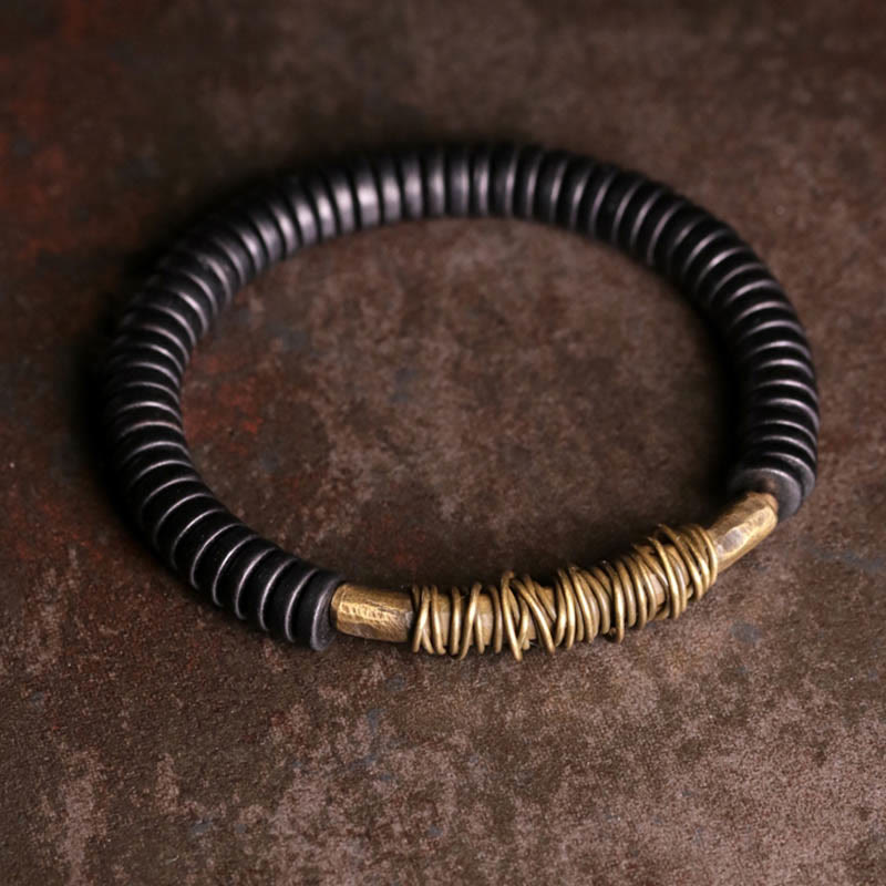 Calm Tibetan Ebony Wood Copper Bracelet