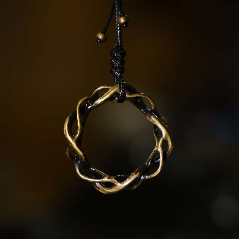 Vintage Copper Brass Luck Handmade Necklace Pendant