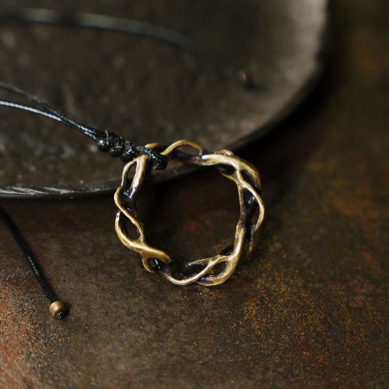 Vintage Copper Brass Luck Handmade Necklace Pendant - Image 8