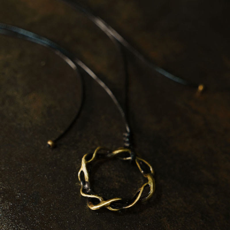 Vintage Copper Brass Luck Handmade Necklace Pendant - Image 7