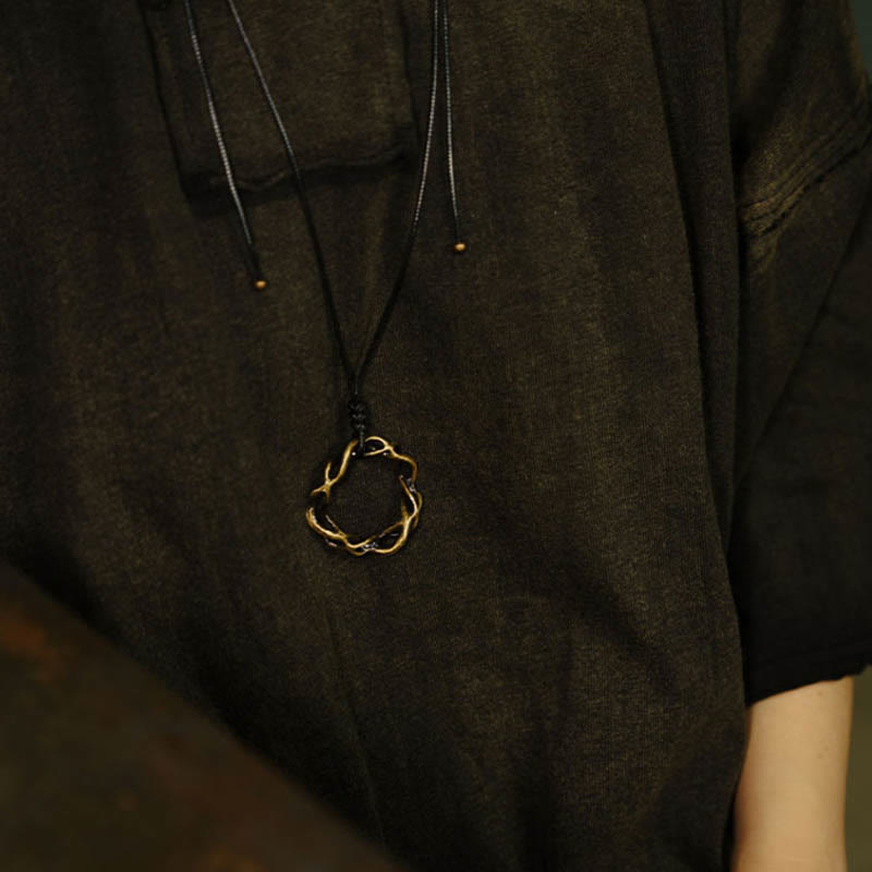 Vintage Copper Brass Luck Handmade Necklace Pendant - Image 4