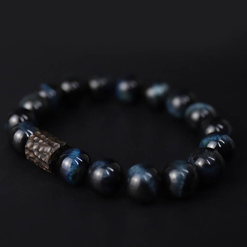 Tiger Eye Ebony Wood Beads Calm Bracelet - Image 3