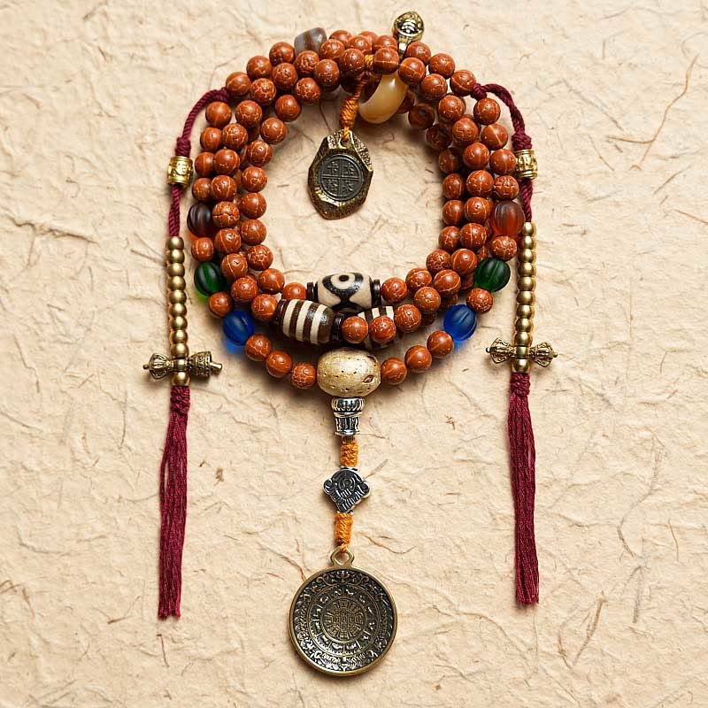 Tibet Bodhi Seed 108 Mala Beads Wisdom Peace Bracelet Necklace - Image 3
