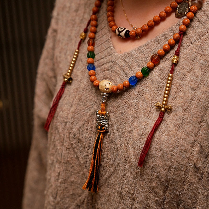 Tibet Bodhi Seed 108 Mala Beads Wisdom Peace Bracelet Necklace - Image 5