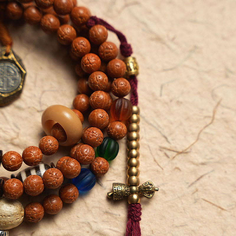 Tibet Bodhi Seed 108 Mala Beads Wisdom Peace Bracelet Necklace - Image 8