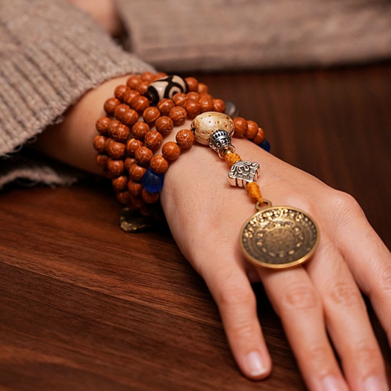 Tibet Bodhi Seed 108 Mala Beads Wisdom Peace Bracelet Necklace - Image 6