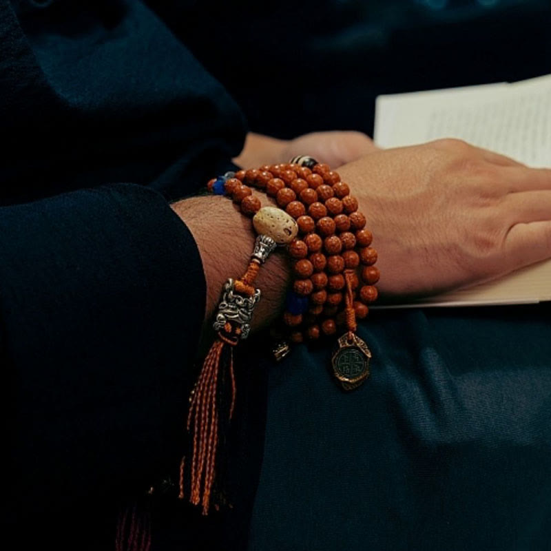 Tibet Bodhi Seed 108 Mala Beads Wisdom Peace Bracelet Necklace - Image 14