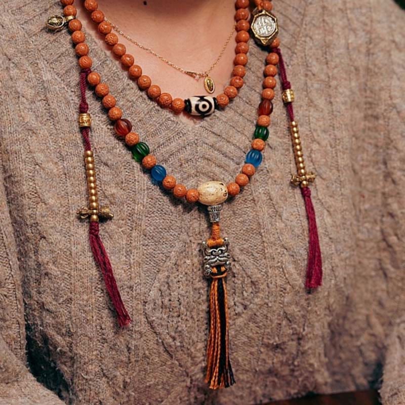 Tibet Bodhi Seed 108 Mala Beads Wisdom Peace Bracelet Necklace - Image 9
