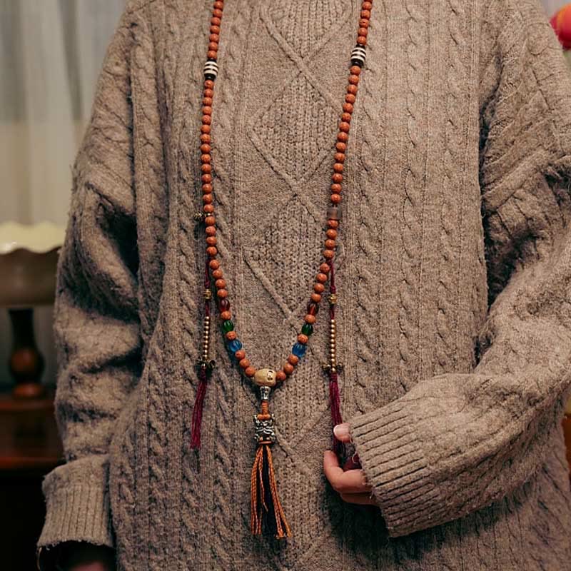 Tibet Bodhi Seed 108 Mala Beads Wisdom Peace Bracelet Necklace - Image 10