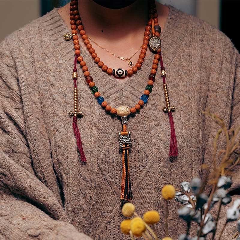 Tibet Bodhi Seed 108 Mala Beads Wisdom Peace Bracelet Necklace - Image 12