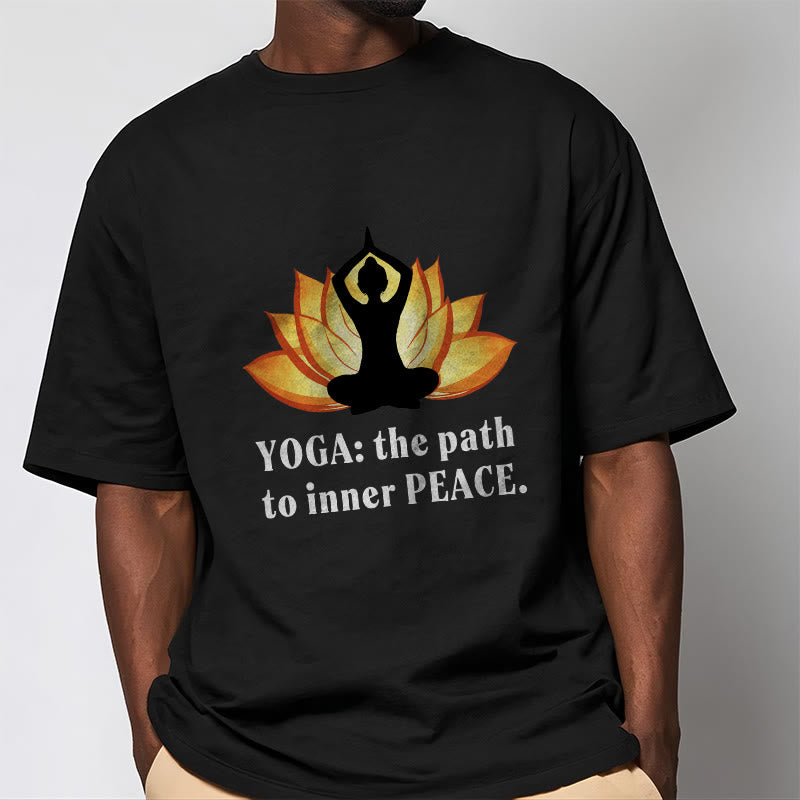 Yoga The Path To Inner Peace Lotus Tee T-shirt - Image 7