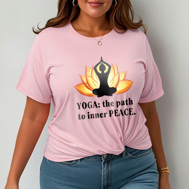 Yoga The Path To Inner Peace Lotus Tee T-shirt - Image 12