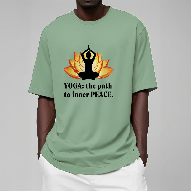 Yoga The Path To Inner Peace Lotus Tee T-shirt - Image 14