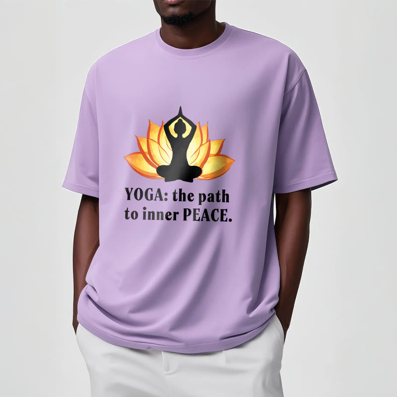 Yoga The Path To Inner Peace Lotus Tee T-shirt - Image 16