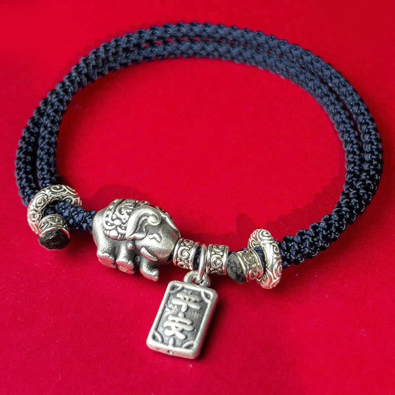 925 Sterling Silver Elephant Safe And Well Amulet Charm Strength Bracelet - Image 15