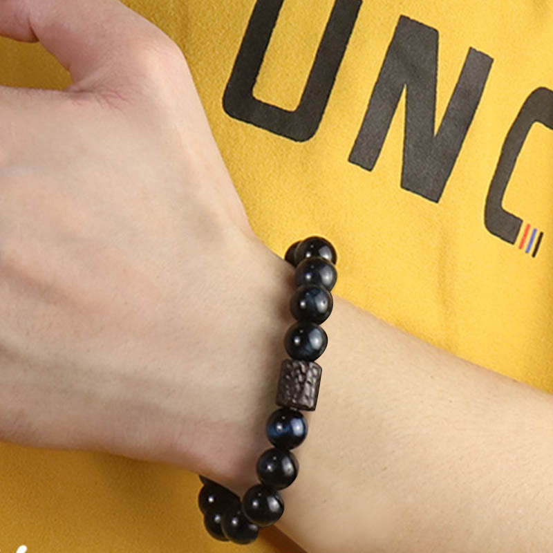 Tiger Eye Ebony Wood Beads Calm Bracelet - Image 4