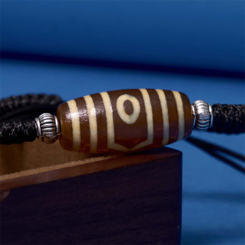 Tibetan Nine-Eye Dzi Bead Three-eyed Dzi Bead Wealth Protection Rope Bracelet - Image 21