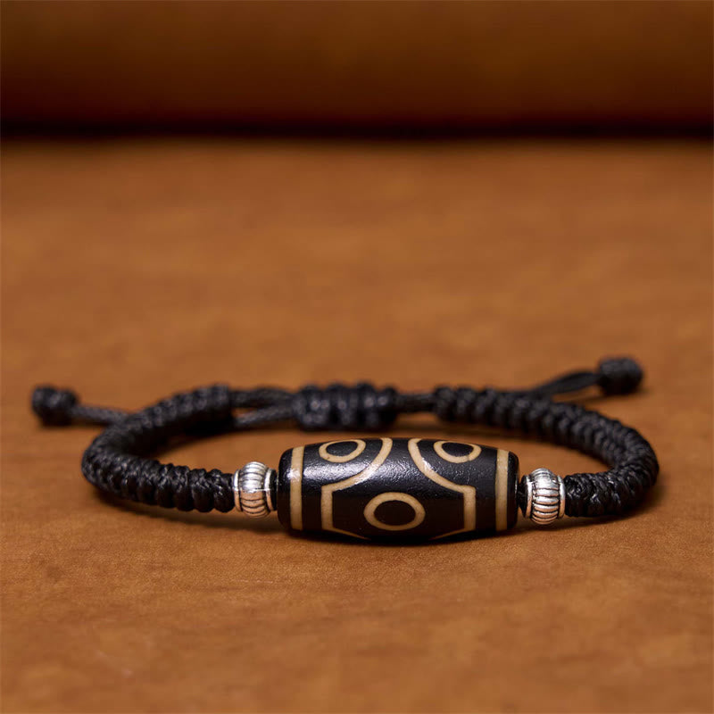 Tibetan Nine-Eye Dzi Bead Three-eyed Dzi Bead Wealth Protection Rope Bracelet - Image 23