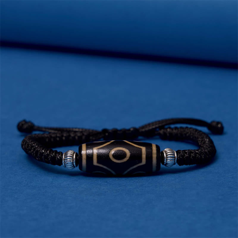Tibetan Nine-Eye Dzi Bead Three-eyed Dzi Bead Wealth Protection Rope Bracelet - Image 27
