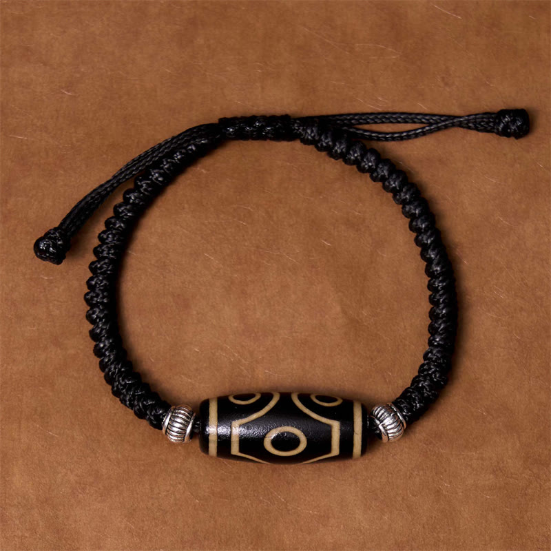 Tibetan Nine-Eye Dzi Bead Three-eyed Dzi Bead Wealth Protection Rope Bracelet - Image 24