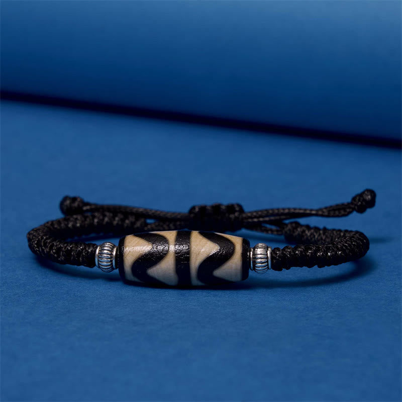 Tibetan Nine-Eye Dzi Bead Three-eyed Dzi Bead Wealth Protection Rope Bracelet - Image 33