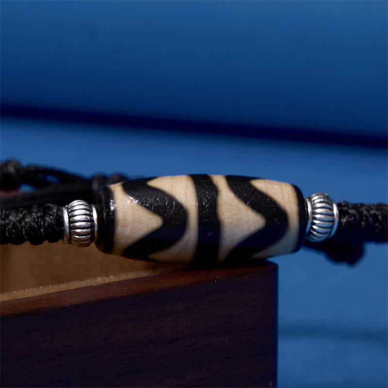 Tibetan Nine-Eye Dzi Bead Three-eyed Dzi Bead Wealth Protection Rope Bracelet - Image 32