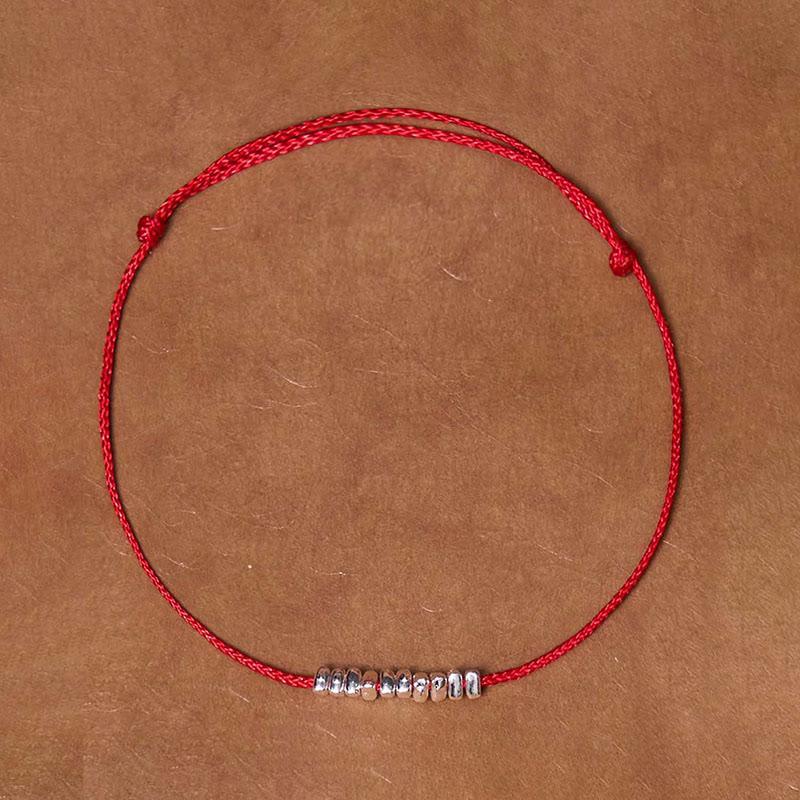 Handmade 925 Sterling Silver Small Pieces Protection Braided Ultra-Thin Rope Bracelet - Image 13