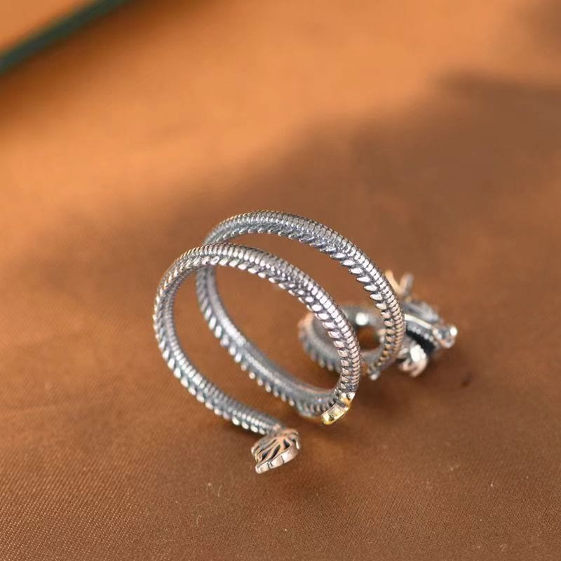 Vintage Dragon Pattern Protection Ring - Image 3