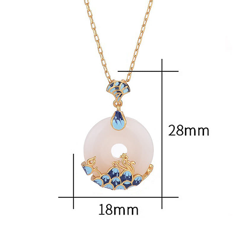 White Jade Peace Buckle Mountains And Sea Luck Necklace Pendant - Image 6