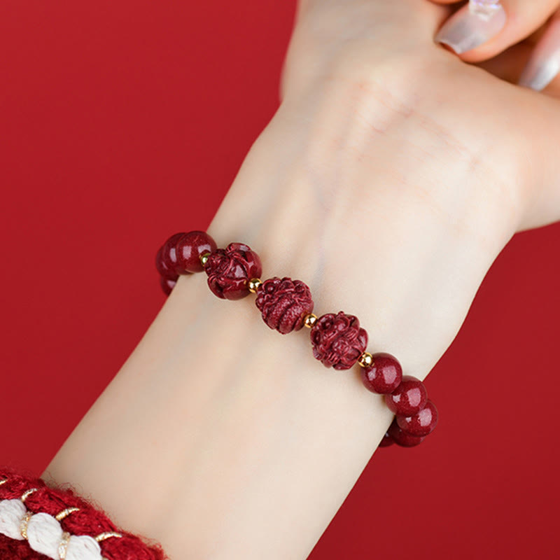 Chinese Zodiac Cinnabar Keep Away Evil Spirits Blessing Bracelet - Image 23