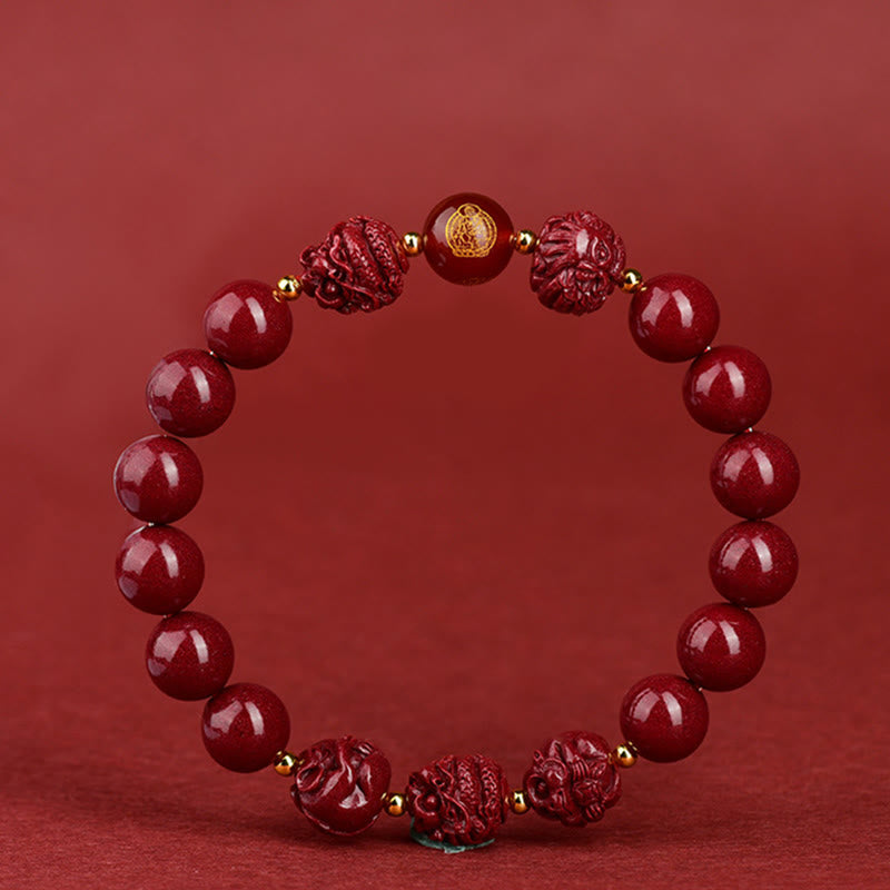Chinese Zodiac Cinnabar Keep Away Evil Spirits Blessing Bracelet - Image 19