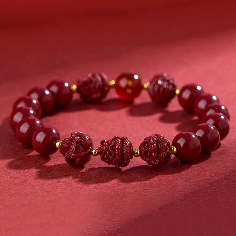 Chinese Zodiac Cinnabar Keep Away Evil Spirits Blessing Bracelet