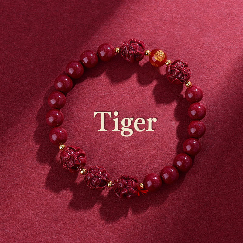 Chinese Zodiac Cinnabar Keep Away Evil Spirits Blessing Bracelet - Image 4