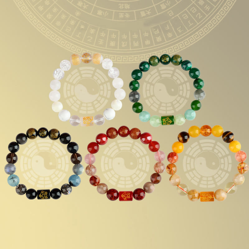 Five Elements God Of Wealth Various Crystal Agate Wealth Luck Bracelet - Image 14