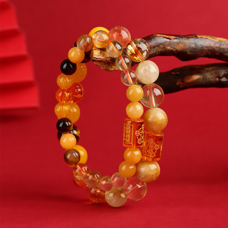 Five Elements God Of Wealth Various Crystal Agate Wealth Luck Bracelet - Image 13