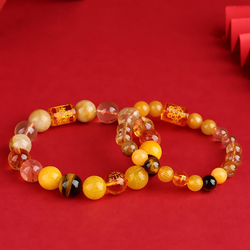 Five Elements God Of Wealth Various Crystal Agate Wealth Luck Bracelet - Image 12