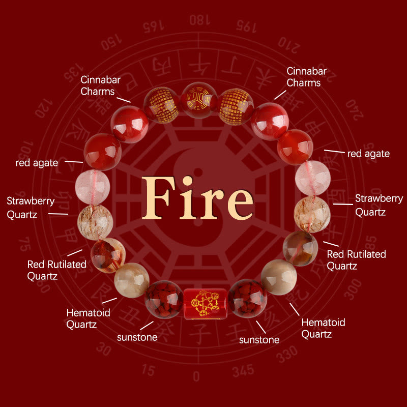 Five Elements God Of Wealth Various Crystal Agate Wealth Luck Bracelet - Image 8